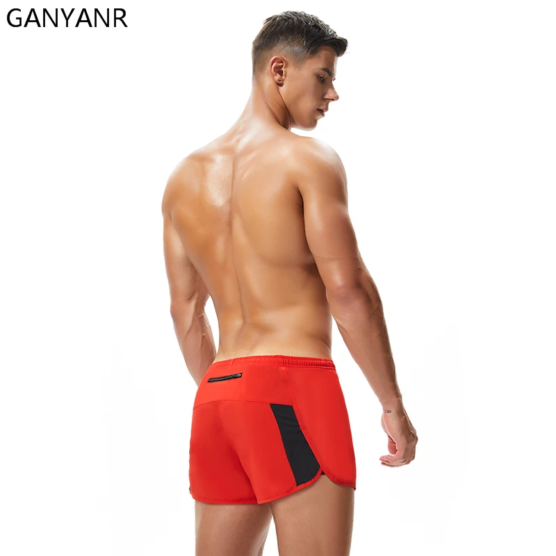 

GANYANR Running Shorts Men Gym Sports Basketball Athletic Leggings Soccer Volleyball Tennis Sexy Training Crossfit Fitness