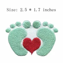Ноги и сердце 2," Широкая вышивка патч для Заказная заплата/Песчаник патч/красное сердце