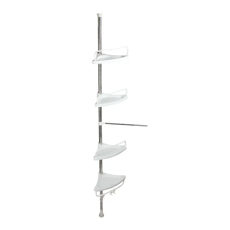 

Bathroom Hardware Set Shower Rack Standing Type Bathroom Storage Rack Free Punching Stainless Steel Four-layer Corner Rack