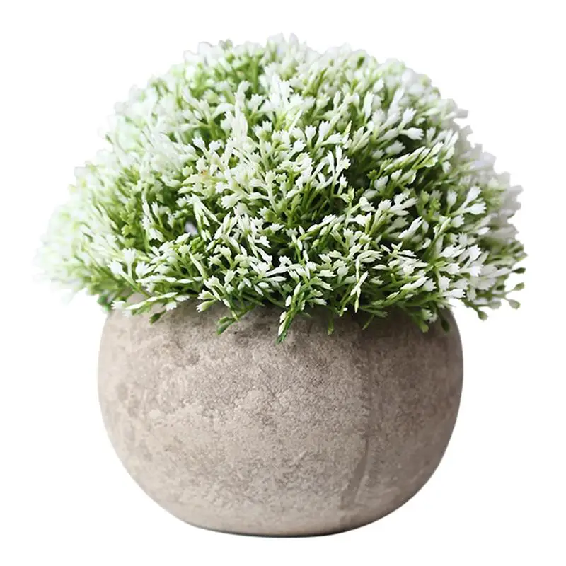 Artificial Plant Vintage Plastic Potted Green Fake Plant Decor Plant Artificial Planters Indoor - Цвет: 3