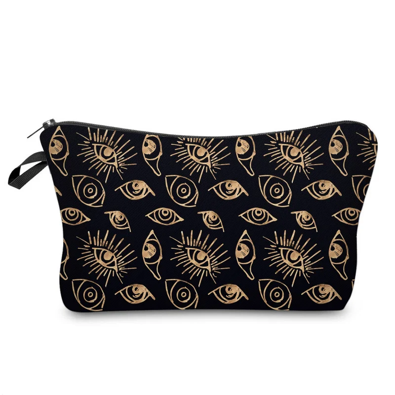 

BBL 3D Printing New Fashion Golden Big Eyes Love Cosmetic Case Fashion Women Organizer Bag Travel Makeup Bag