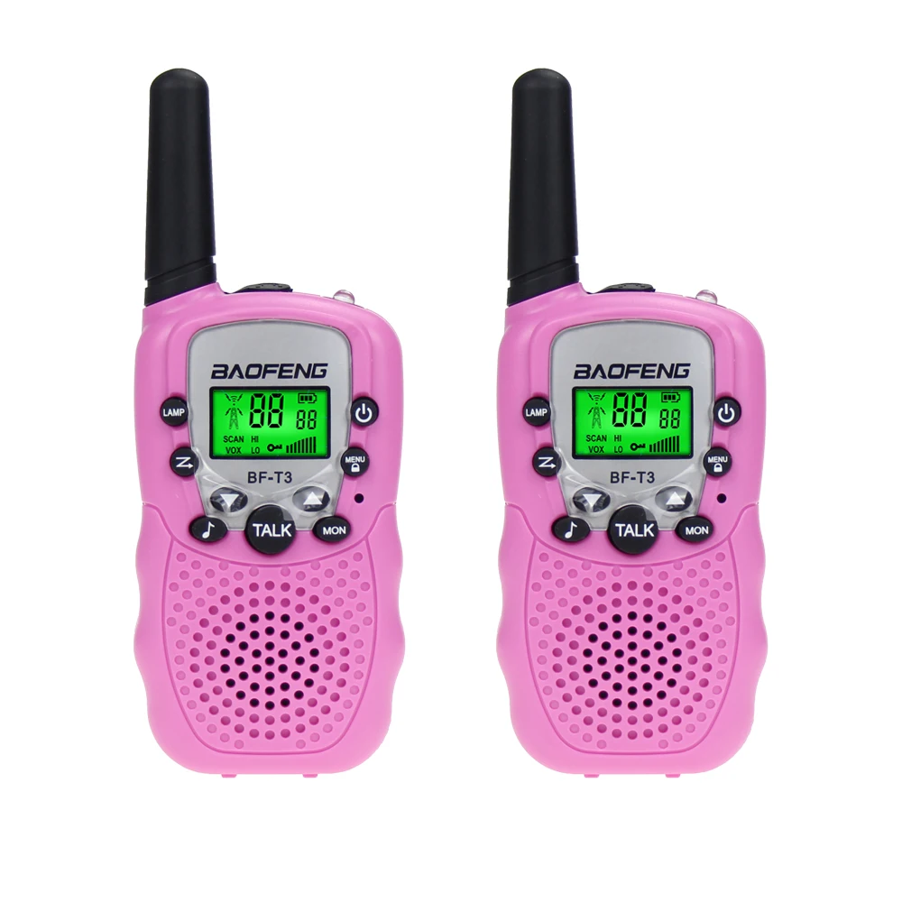 2 Pcs Original Baofeng BF-T3 Walkie Talkie Mini Portable Kids Toy Two Way Radio UHF 462-467MHz 8 Channel Handheld Woki Toki