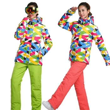 

Womens Ski Suit Winter Sports Outdoor Jacket Snowboard Female Snow Wear Ladies Ski Jacket Sets Pants Warm around 20-30 degree