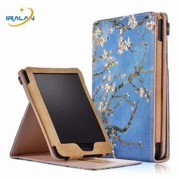 

New PU Leather Painted Handheld stand Cover For Kobo Clara Clear HD 6.0 2018 E-Book magnetic Smart Protective Case+Stylus+Film