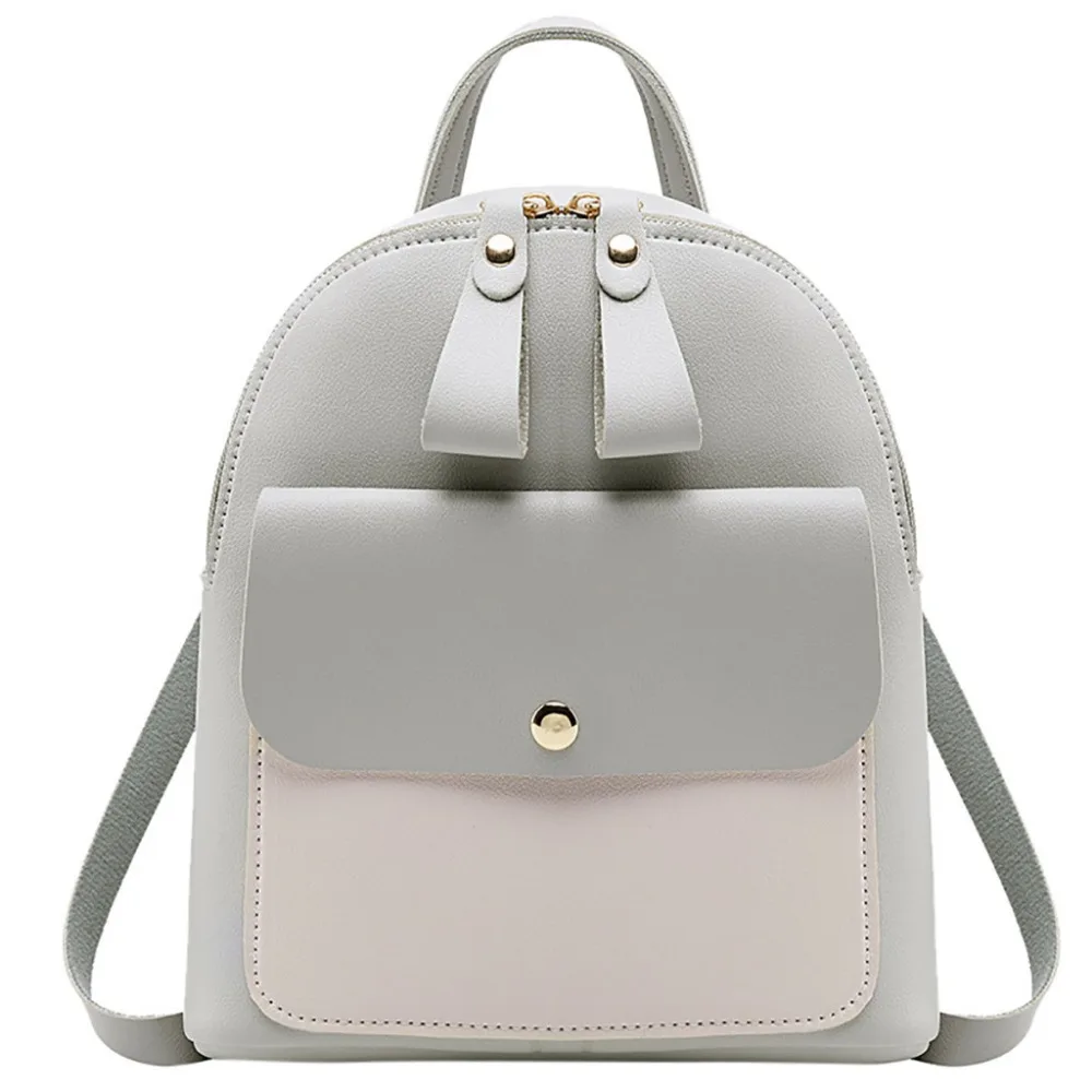 

Fashion Lady Shoulders Small Backpack Letter Purse Mobile Phone Bag Solid Cute School Bag