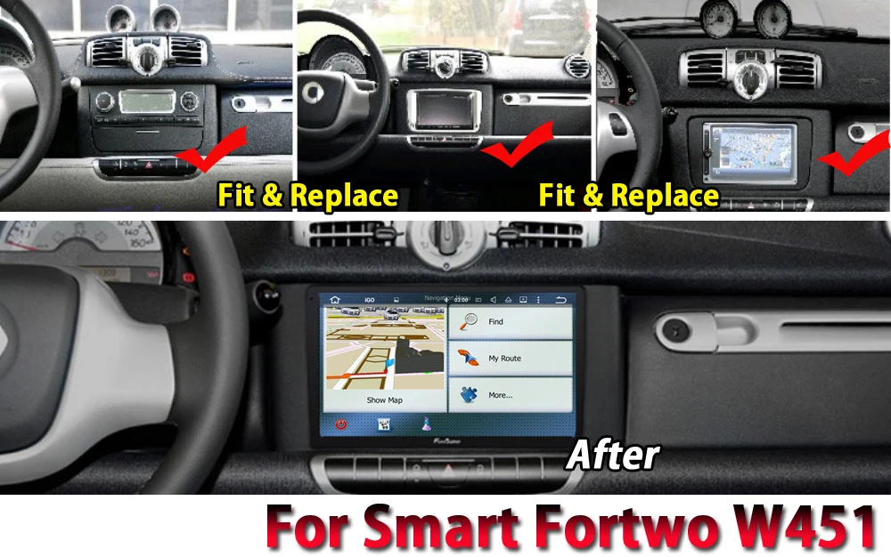 Discount Liislee Car Android 7.1 up For Smart Fortwo W451 2007~2014 Radio Stereo Wifi Carplay GPS Navi Map Navigation System Multimedia 9