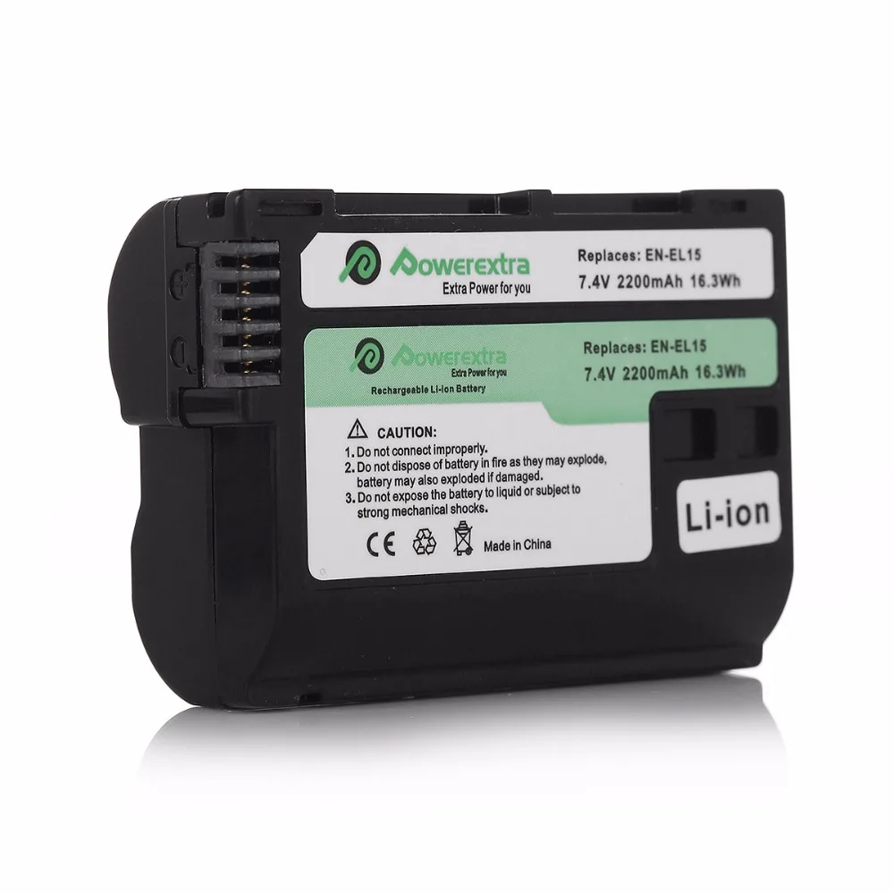 Powerextra EN EL15 2200mAh 7.4v Replacement Battery For Nikon D7000