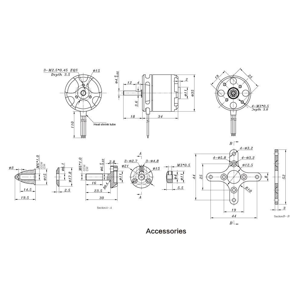 Бесщеточный двигатель SunnySky X2814 2814 3 5S 2 шт. 900KV бесщеточный для квадрокоптера с