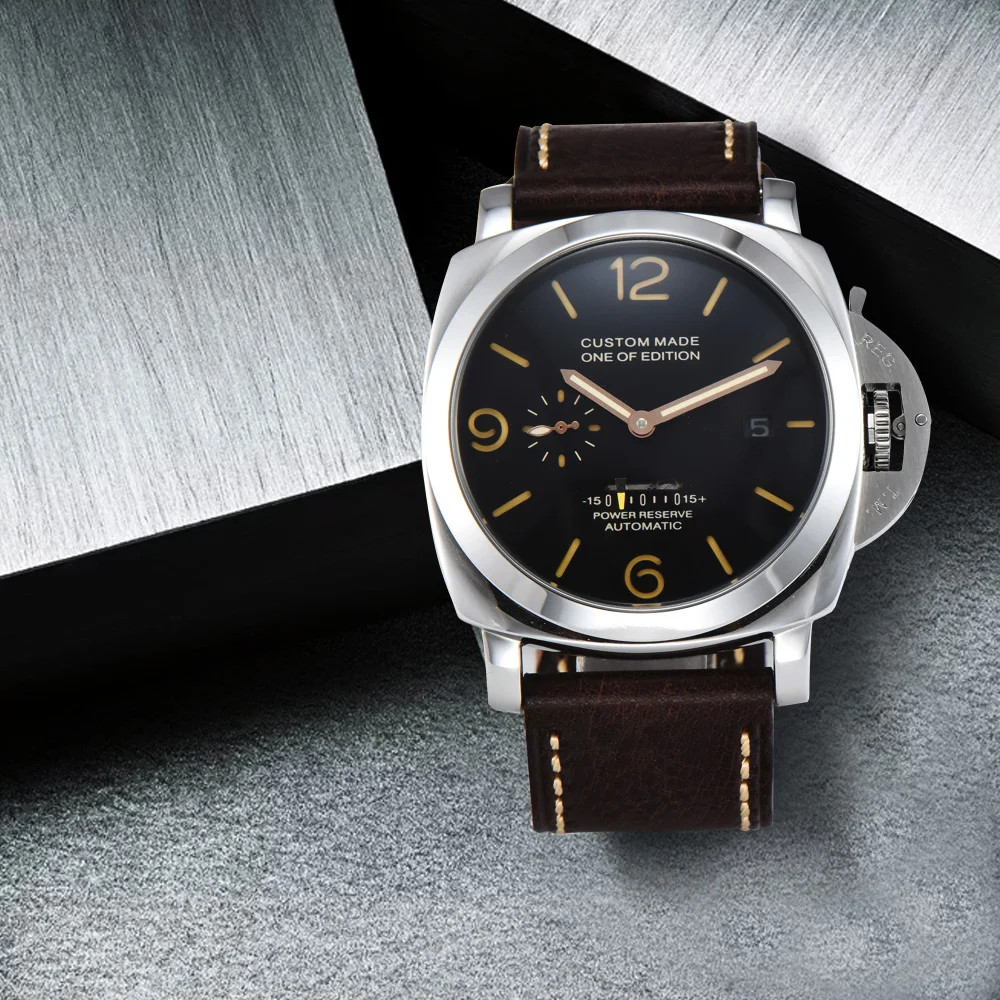 Часы Parnis pam движение 47 мм/50 мм запас хода автоматические мужские часы из