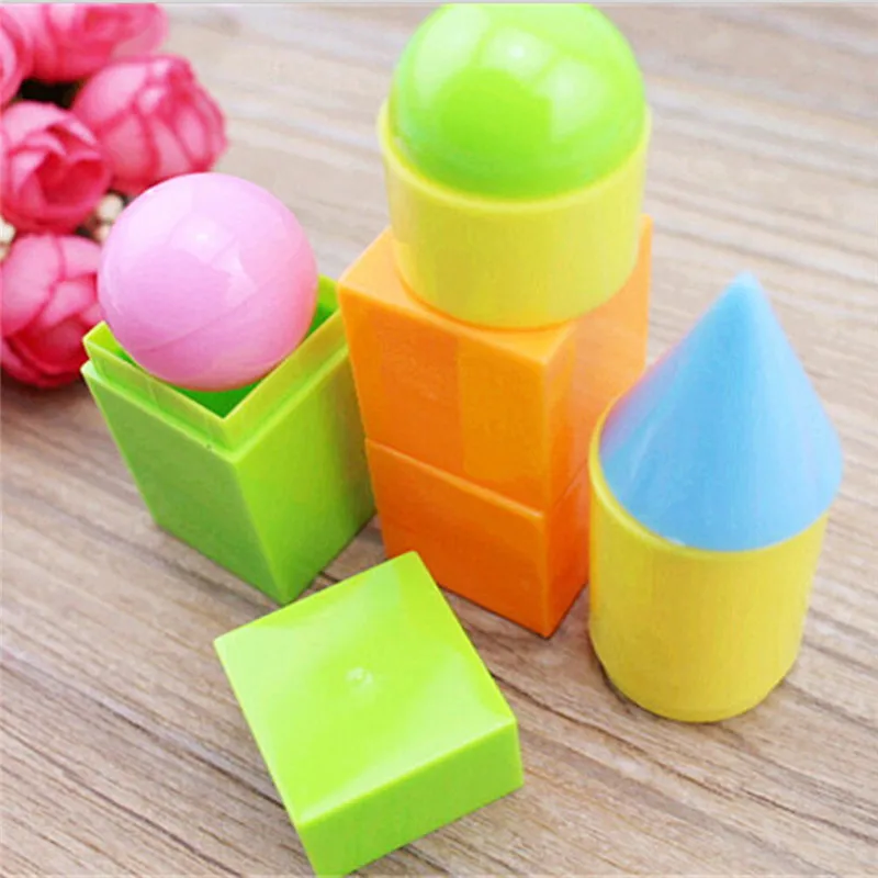 6 unids/pack formas geométricas sólidos Montessori juguetes de los niños para los niños materiales matemáticas bebé Brinquedos Educativo