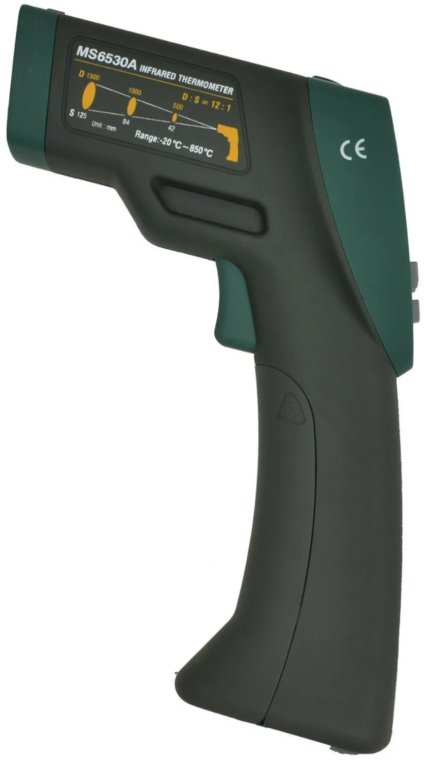

MASTECH MS6530A D:S=12:1 Non-contact Infrared Thermometer IR Temperature Gun with Laser Pointer Tester