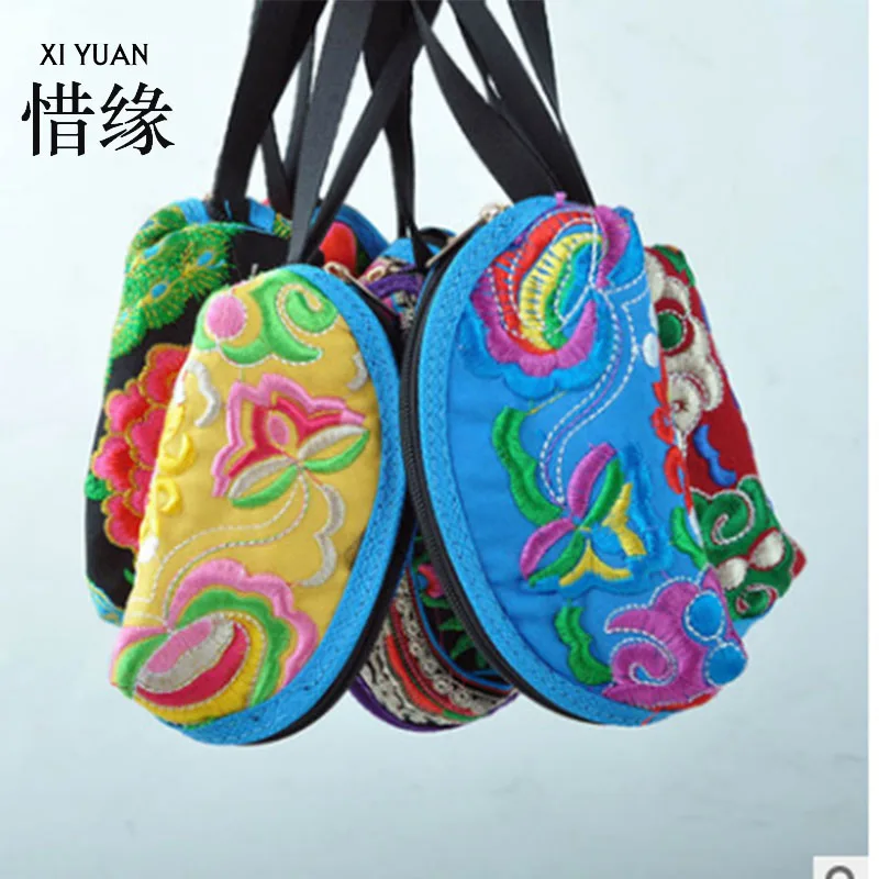 

XIYUAN BRAND high quality Chinese Ethnic Style clutch wallet New Women Bag Handbag Purse National Retro Embroidered Flower Phone