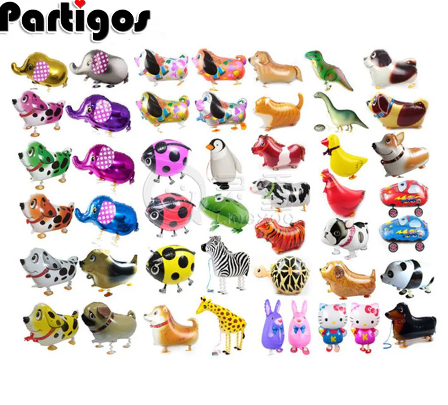 ¡Cualquier estilo! Globos de papel de animales para caminar con dibujos animados bonitos para niños, Globos de helio, Globos para fiestas de cumpleaños divertidas