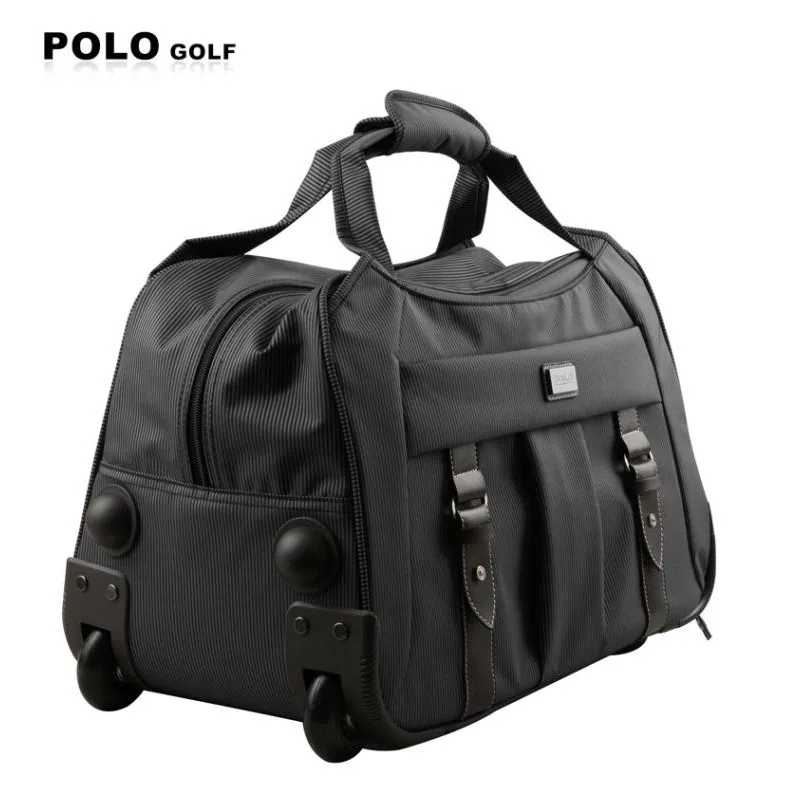

POLO Brand Trolley Case Men Clothing Travel Duffle Rolling Wheel Trolley Bag Import Nylon PU Handbag Large Capacity Luggage Bag
