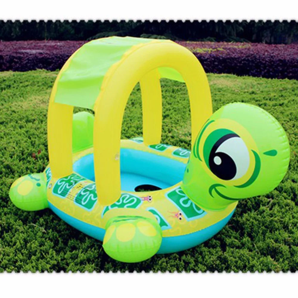 2018 лидер продаж; Новинка Плавание бассейн высокое качество Детские круг для плавания плавающий сиденья черепаха Форма козырек от солнца
