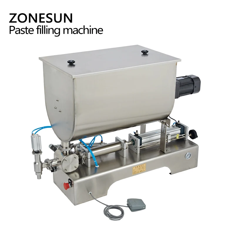 Машина для наполнения соуса чили ZONESUN, машина для наполнения соуса с количественным наполнителем, простое пневматическое смешивание суспензии