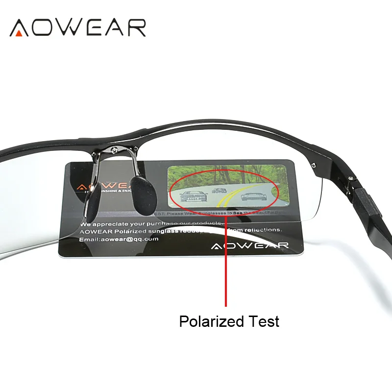 AOWEAR брендовые дизайнерские солнцезащитные очки без оправы, мужские спортивные солнцезащитные очки из алюминиево-магниевого сплава, мужские очки для вождения на открытом воздухе