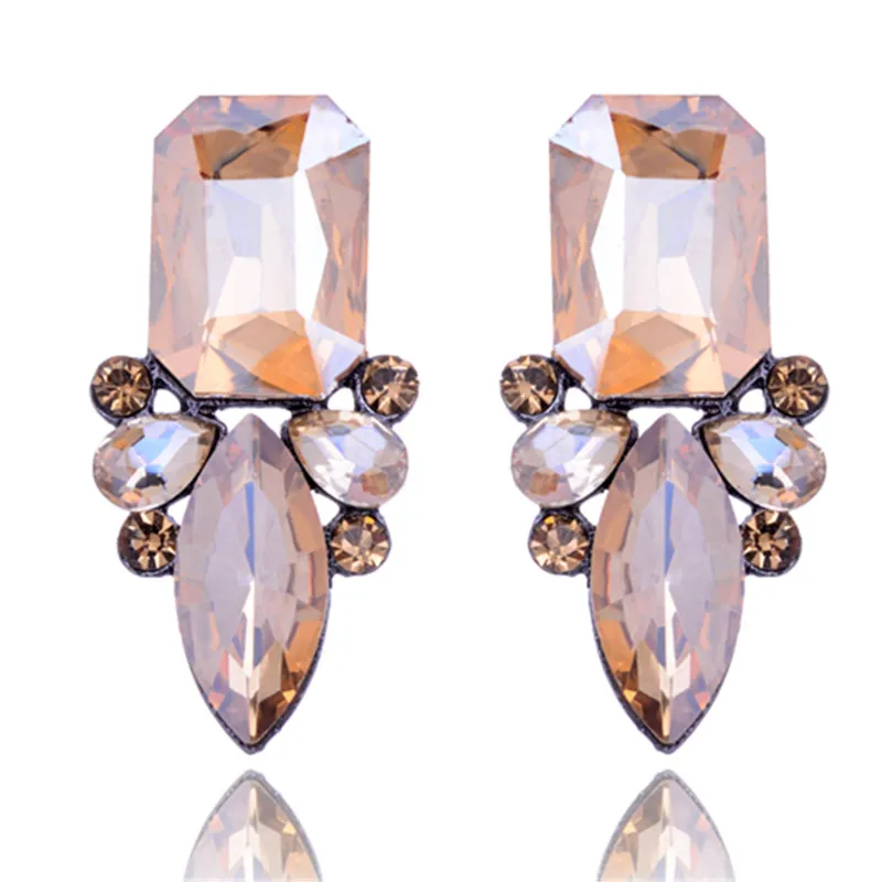 2016 Shiny Crystal Stud Earrings Hot Sale Classic High Quality For Woman Factory Wholesale (2)