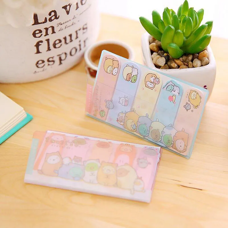 

1X Kawaii Cute Cartoon Cat Mini Sticky Notes Plan Message Writing Memo Pads School Office Supply Decor Bookmark Stick Label