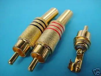 

Gold RCA Audio Cable Plug Sleeve Connector 5003 50-Pair