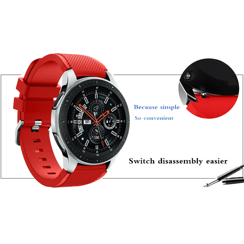46 мм Gear S3 Frontier/классический браслет ремешок для Samsung Galaxy Replacemet 22/46 Huami Amazfit Stratos 2