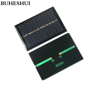 

BUHESHUI 0.6W 6V 100MA Polycrystalline Mini Solar Cell Solar Panel Module DIY Solar Charger System For 3.7V Epoxy 90x60MM 10pcs