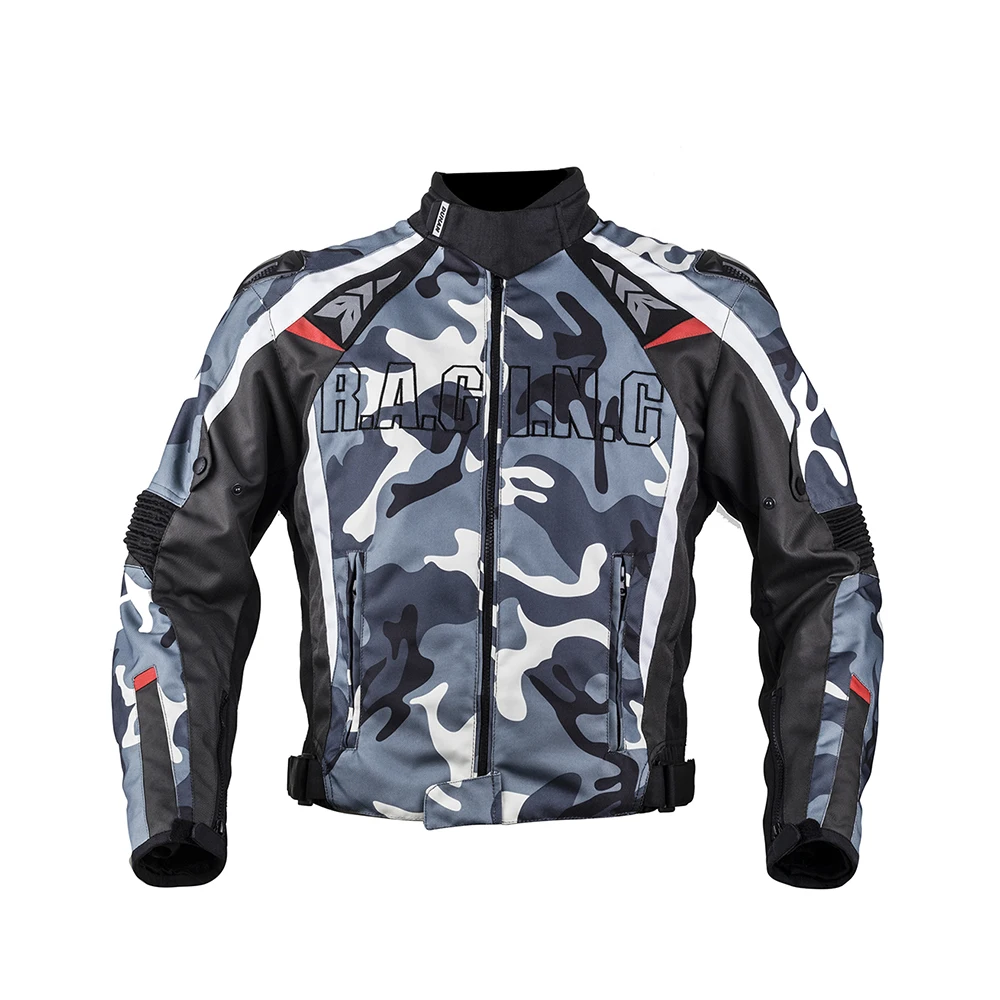 DUHAN Men's Oxford Cloth Motorcycle Jacket Windproof Motocross Off-Road Racing Jacket Guards Clothing With Five Protector Guards