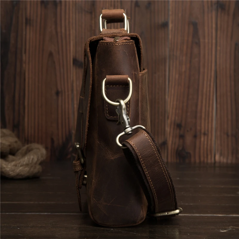 Tanie Mężczyźni Oil woskowa skóra w starym stylu walizka biznesowa Laptop teczka na dokumenty moda Attache torba Tote Portfolio 2032 2