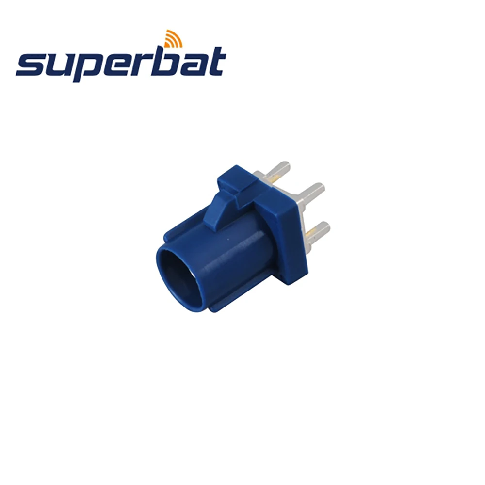 Fakra C Blue Male PCB Mount Straight RF Coaxial Connector for GPS Navigation