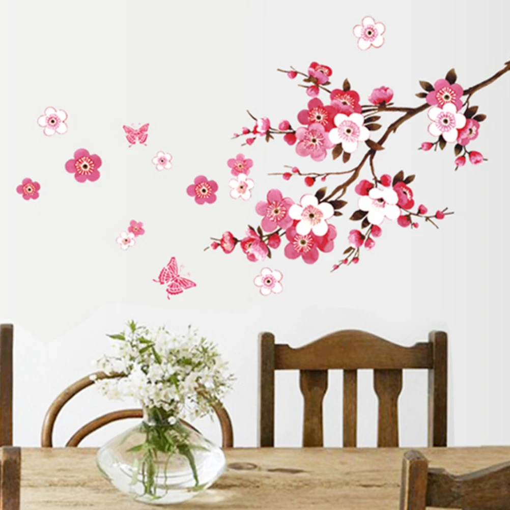 

New Cherry Wall Stickers Kids Rooms Bedroom Living Room DIY Art PVC Beautiful Flower Tree Wallpaper home decor Hot Selling