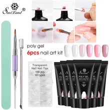 Saviland 10 шт. полигель для наращивания гель лак для ногтей кисть для наращивания ногтей инструмент для наращивания ногтей камуфляж гель Кристалл клей для ногтей