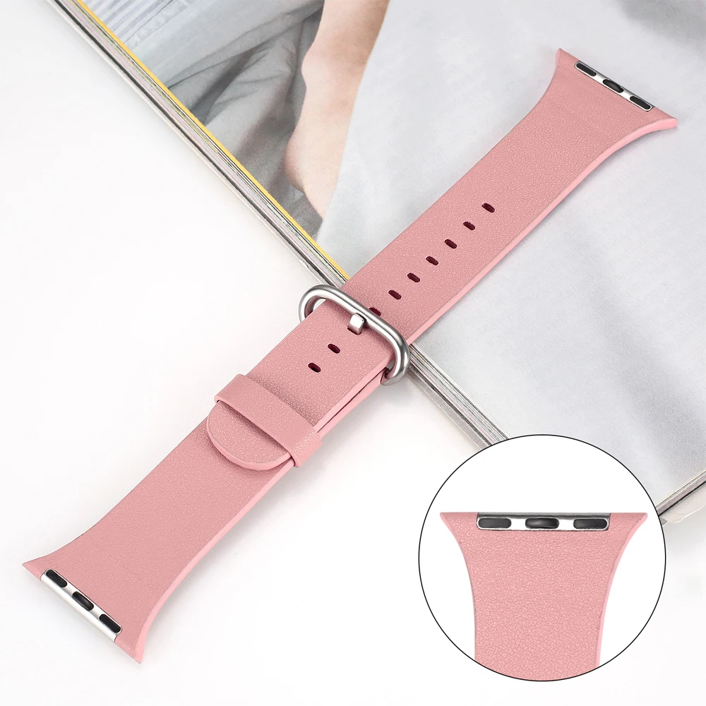Ремешок из натуральной кожи для apple watch band 44 мм 42 40 38 аксессуары браслетов iwatch series