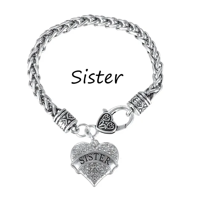 My Shape Silver Plated Crystal Heart Sister Charm Bracelets Bff My Shape Silver Plated Crystal Heart Sister Charm Bracelets Bff Friendship Jewelry For S Christmas