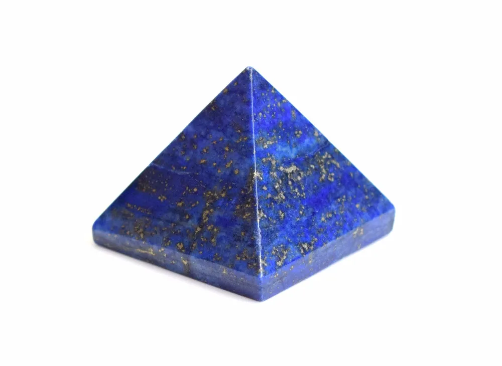 

Natural Chakra Lapis Lazuli Carved Crystal Reiki Healing Pyramid Feng Shui Statue with a Pouch