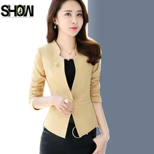 Короткие блейзеры, куртки, новинка, женский популярный дизайн, длинный рукав, тонкий, элегантный, для офиса, леди, приталенный, черный, на одной пуговице, Короткие блейзеры, пальто