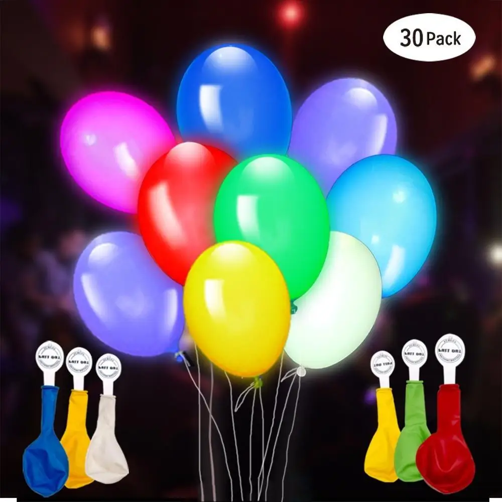 

Home-Neat 30 Pack 12 Inch LED Light Up Balloons Premium Mixed-Colors Flashing Party Lights for Birthday Wedding Party Decoration