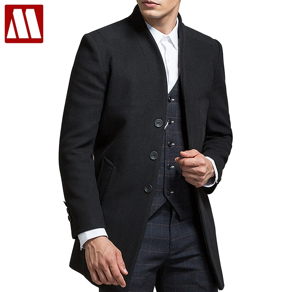 Men's Wool Coats & Jackets Winter Cashmere Jacket Man Long