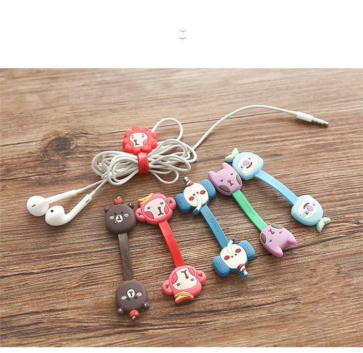 

30pcs/lot Cartoon Cable Organizer Bobbin Winder Protector Wire Cord Management Marker Holder Cover For Earphone iPhone MP3 USB