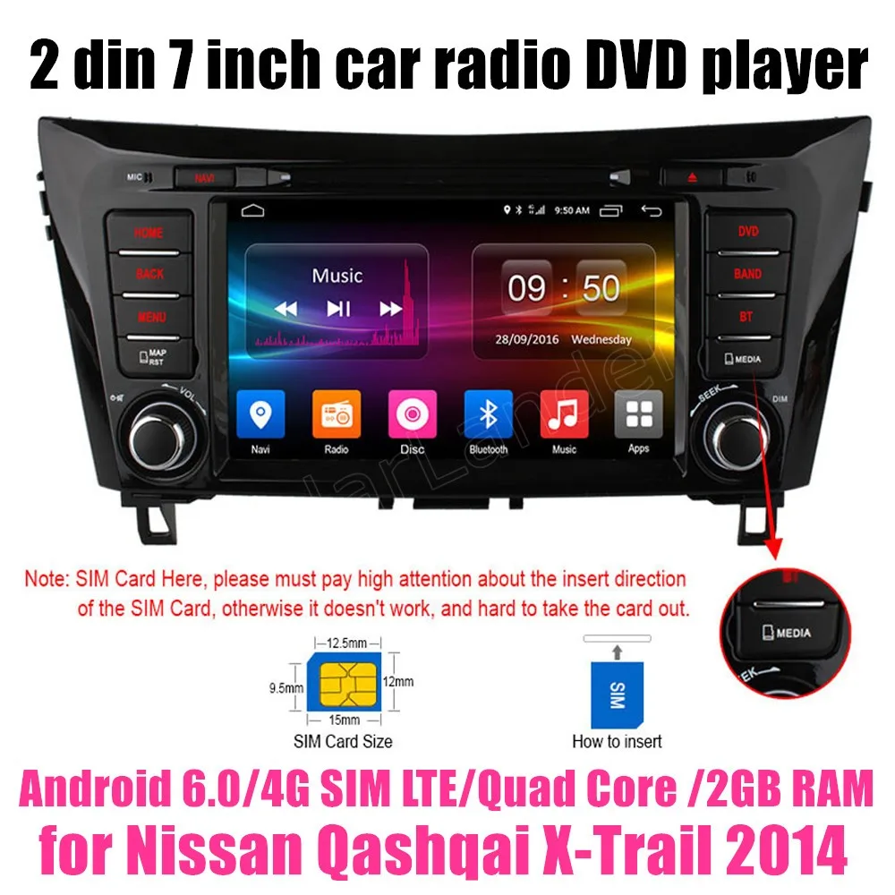 Автомобильный dvd-плеер Android 6 0 для Nissan Qashqai X-Trail 2014 автомобильный аудио стерео