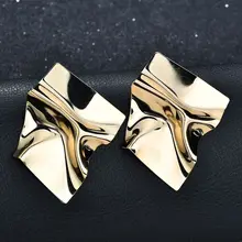 KingDeng Необычные большие серьги-гвоздики золотые серьги в стиле панк аксессуары корейский Готический гипербол шикарные женские Геометрические ювелирные изделия