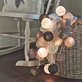 

New Year Decoration Decor 3m 20-LED Colorful Cotton Ball LED Glow Light String Lights for Home Xmas Party Christmas Ornaments