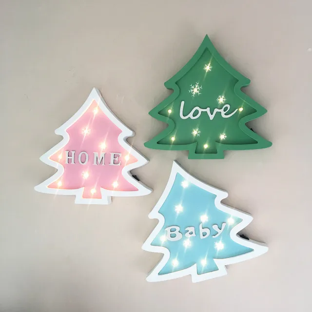 creative christmas tree led neon sign night light baby s room wall