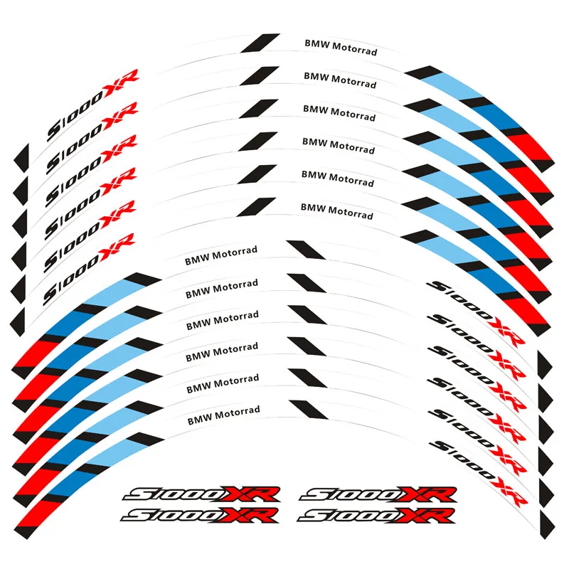 Мотоцикл Передние и задние колеса край внешний обод Стикеры светоотражающие полосы колеса наклейки для BMW S1000XR