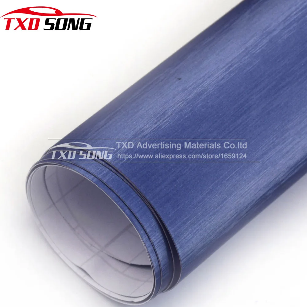 

Black Blue Dark Grey Silver Metallic Brushed Aluminum Vinyl car Wrap Film Size: 10/20/30/40/50/60x152CM Option by free shipping