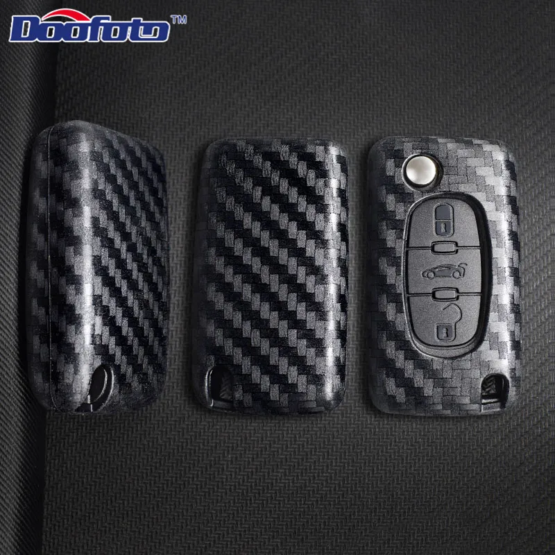 Carbon fiber key cover for CITROEN (5)