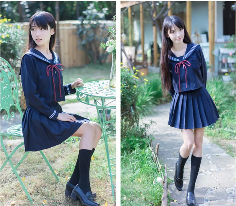 Девушки Японский Школьная Униформа Японии форма моряка одежда для выпускного школьная рубашка студенты юбка комплекты U009