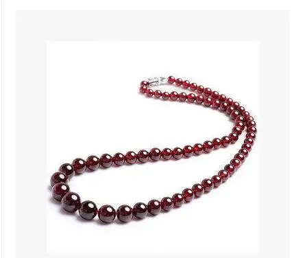 

Natural crystal jewelry wine red garnet necklace chain woman stone beauty beauty