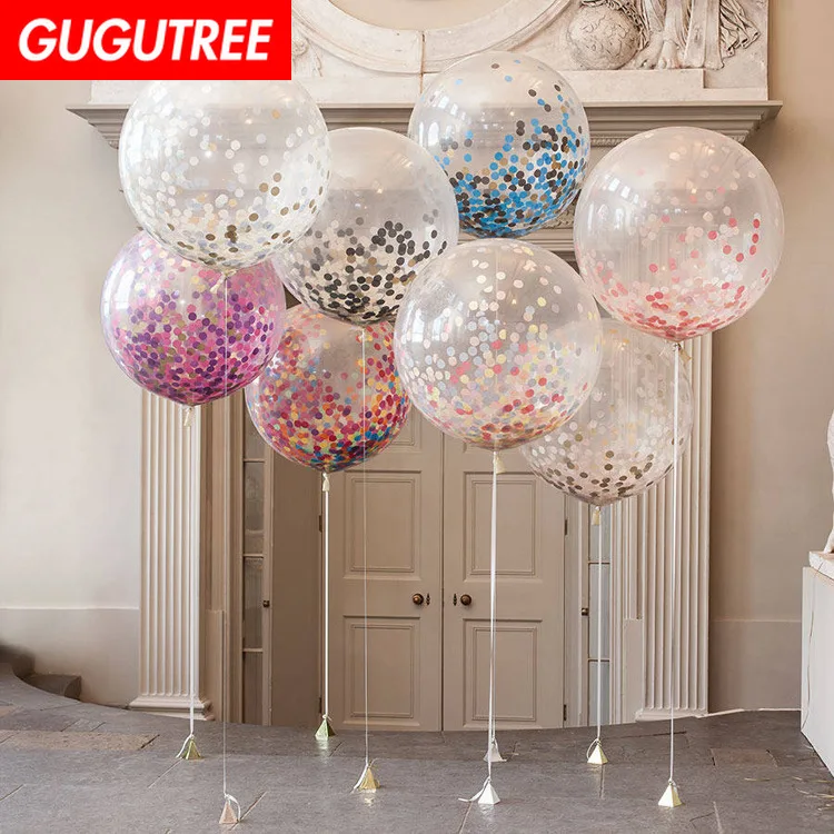 

GUGUTREE PARTY 12inch Rainbow paper scraps latex ballon wedding event christmas halloween festival birthday party HY-340