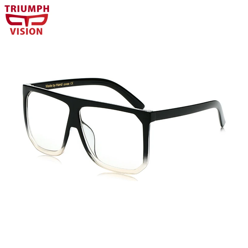 TRIUMPH VISION, солнцезащитные очки с плоским верхом, оттенки, для женщин и мужчин, негабаритный квадратный цельный дизайн, солнцезащитные очки, градиентные Черепаховые, новинка - Цвет линз: 007