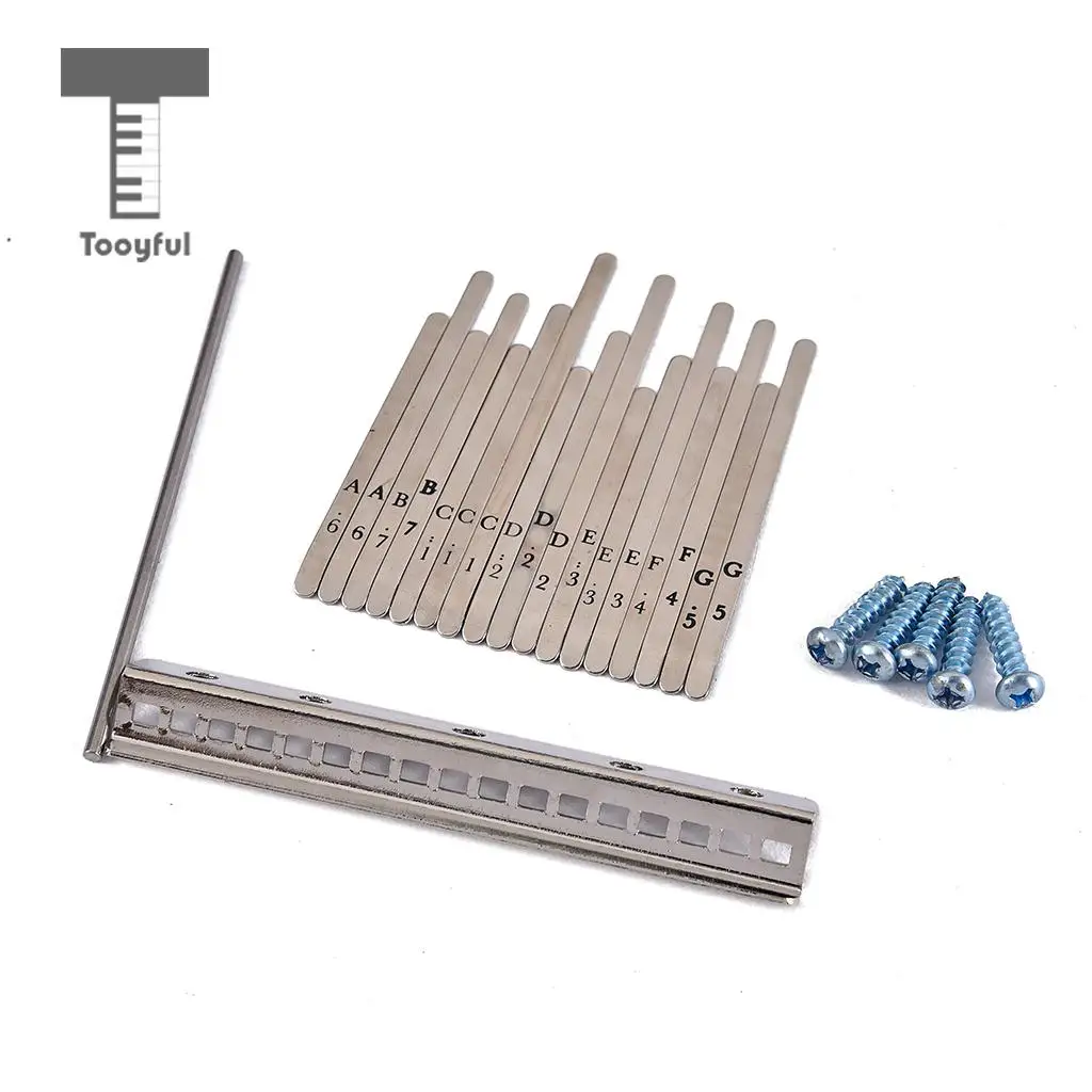 Tooyful Exquisite 1 Pack Stainless Steel Keys Kits Hardware for 17 Keys Thumb Piano Kalimba Replacement Parts DIY